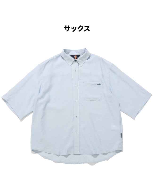 クリフメイヤー KRIFF MAYER メンズ ユニセックス 半端袖 レギュラーカラー 軽量 羽織り 無地 ワンポイント 刺繍 涼しい 夏 スズシゲ5分袖シャツ | KRIFF MAYER | 03