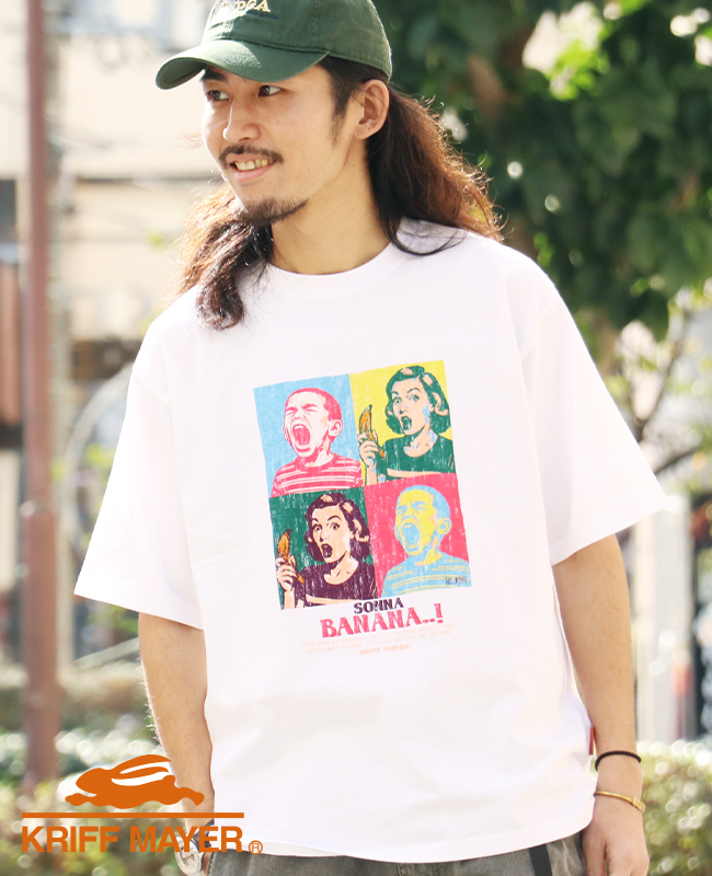 クリフメイヤー KRIFF MAYER メンズ ユニセックス プリント ロゴ アート 綿100 コットン アウトドア 夏 ダジャレ 半袖 Tシャツ ソンナバナナ | KRIFF MAYER Lady's Collection | 01