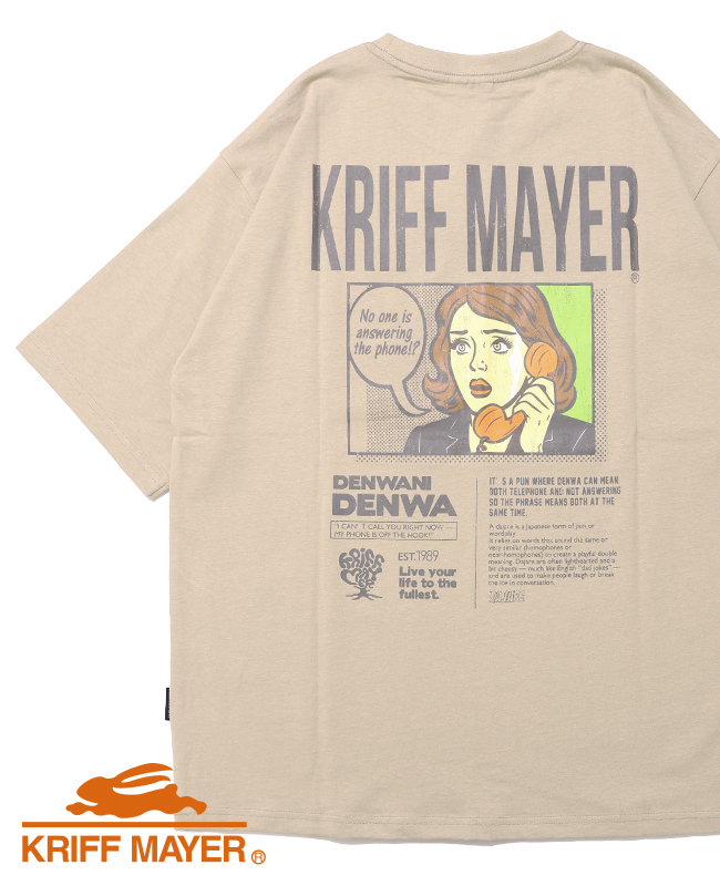 クリフメイヤー KRIFF MAYER メンズ ユニセックス バックプリント ロゴ アート 綿100 コットン アウトドア 夏 ダジャレ 半袖 Tシャツ デンワニデンワ | KRIFF MAYER Lady's Collection | 03