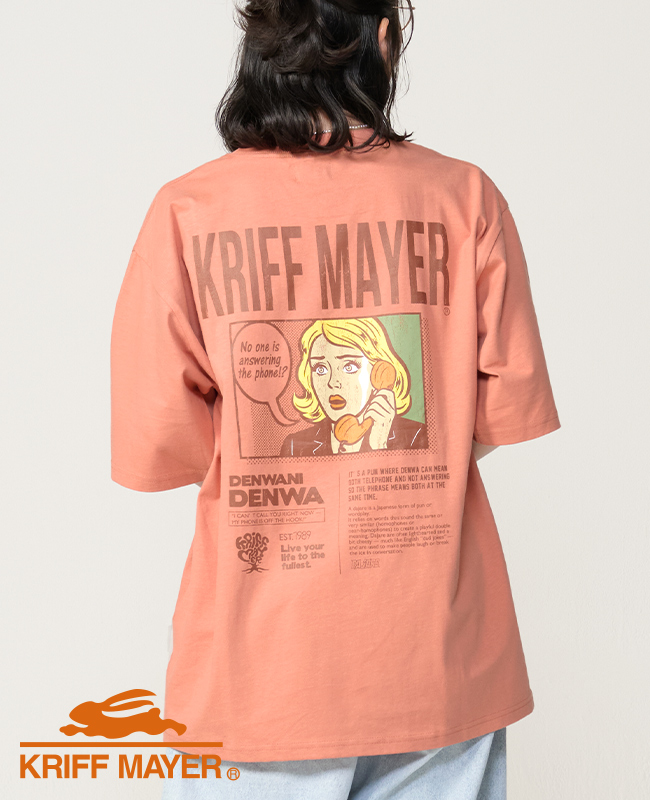クリフメイヤー KRIFF MAYER メンズ ユニセックス バックプリント ロゴ アート 綿100 コットン アウトドア 夏 ダジャレ 半袖 Tシャツ デンワニデンワ | KRIFF MAYER Lady's Collection | 05