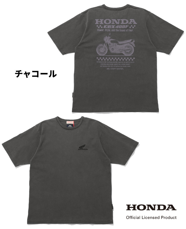 クリフメイヤー KRIFF MAYER メンズ ユニセックス ホンダ バイク オートバイ 半袖 Tシャツ ピグメント染め バックプリント アメカジ HONDAコラボT CBX400F | KRIFF MAYER | 02
