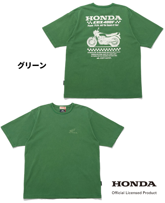 クリフメイヤー KRIFF MAYER メンズ ユニセックス ホンダ バイク オートバイ 半袖 Tシャツ ピグメント染め バックプリント アメカジ HONDAコラボT CBX400F | KRIFF MAYER | 04