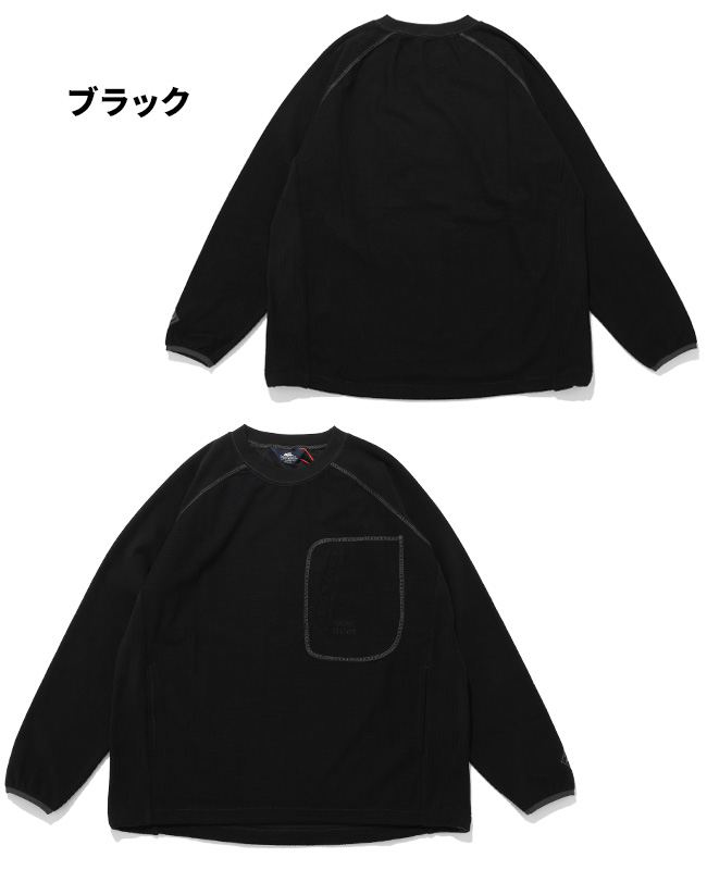 クリフメイヤー KRIFF MAYER メンズ ユニセックス 長袖 Tシャツ ロンT 静電気防止 胸ポケット ドロスト アウトドア 秋 冬 アクティブフリースクルー | KRIFF MAYER | 01