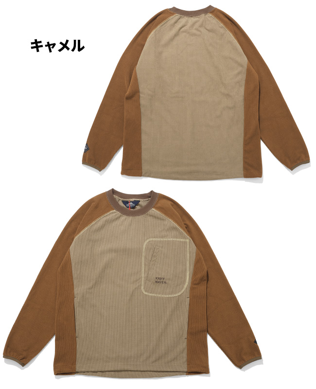 クリフメイヤー KRIFF MAYER メンズ ユニセックス 長袖 Tシャツ ロンT 静電気防止 胸ポケット ドロスト アウトドア 秋 冬 アクティブフリースクルー | KRIFF MAYER | 02