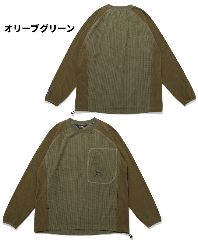 クリフメイヤー KRIFF MAYER メンズ ユニセックス 長袖 Tシャツ ロンT 静電気防止 胸ポケット ドロスト アウトドア 秋 冬 アクティブフリースクルー | KRIFF MAYER | 03