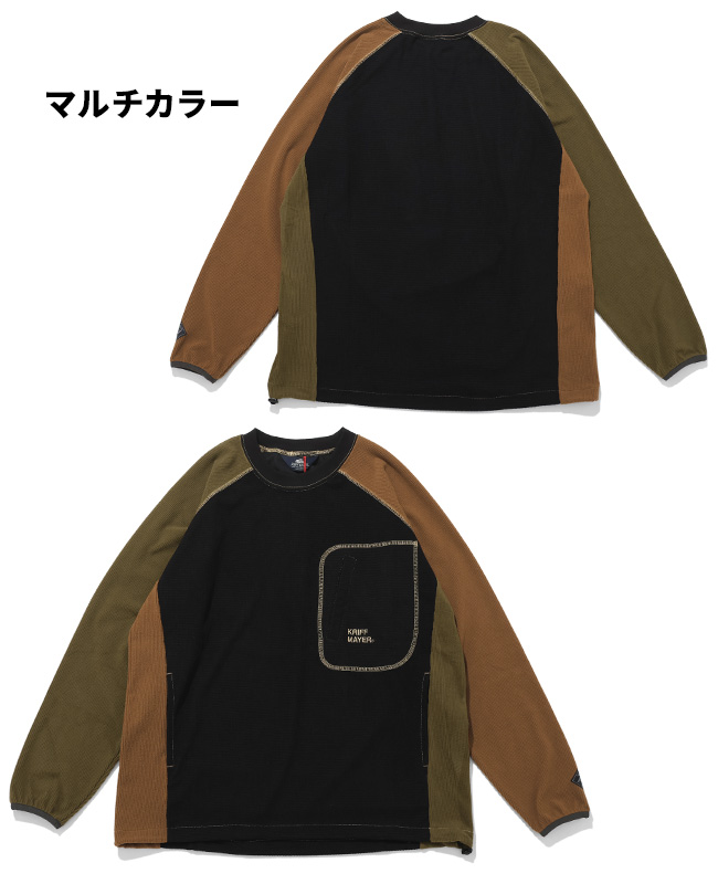 クリフメイヤー KRIFF MAYER メンズ ユニセックス 長袖 Tシャツ ロンT 静電気防止 胸ポケット ドロスト アウトドア 秋 冬 アクティブフリースクルー | KRIFF MAYER | 04