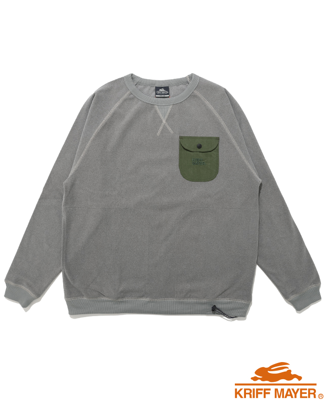 クリフメイヤー KRIFF MAYER メンズ ユニセックス ストレッチ 長袖 Tシャツ ポケット 刺繍 保温 起毛 秋 冬 もちのびドロストスウェットT | KRIFF MAYER | 02