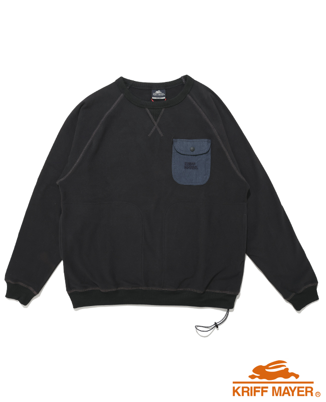 クリフメイヤー KRIFF MAYER メンズ ユニセックス ストレッチ 長袖 Tシャツ ポケット 刺繍 保温 起毛 秋 冬 もちのびドロストスウェットT | KRIFF MAYER | 03