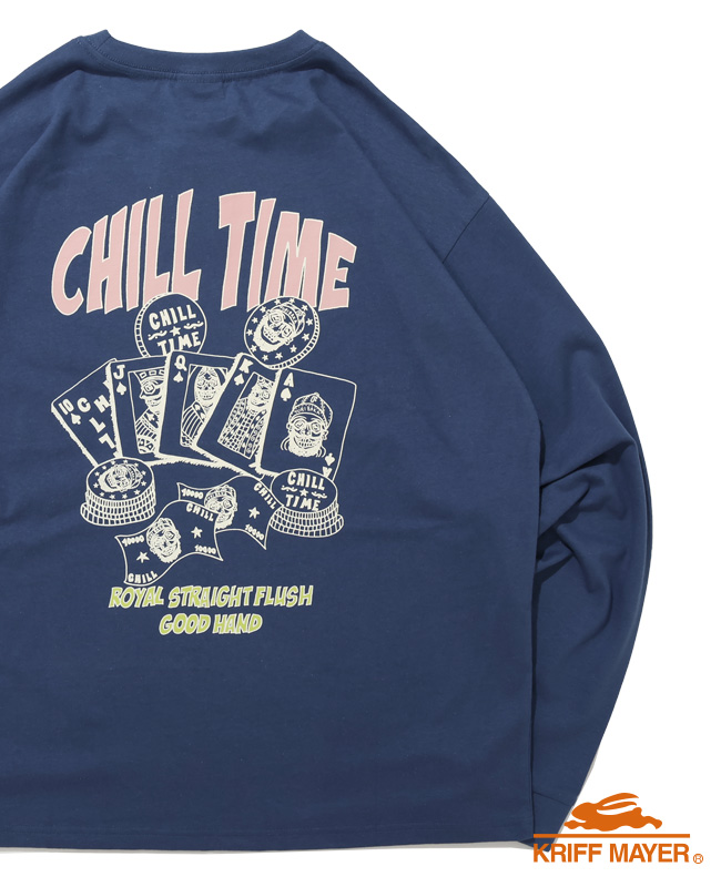 クリフメイヤー KRIFF MAYER メンズ ユニセックス 長袖 Tシャツ レディース バックプリント 綿100 カジュアル 春 秋 チルタイム ロンT ポーカー | KRIFF MAYER | 05