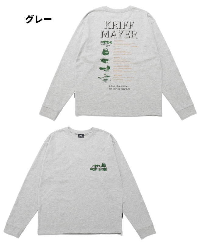 クリフメイヤー KRIFF MAYER メンズ ユニセックス 長袖 Tシャツ バックプリント クルーネック 丸首 カジュアル アメカジ 秋 春 外遊びプリントロンT 釣り | KRIFF MAYER | 02