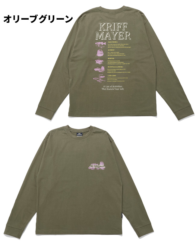 クリフメイヤー KRIFF MAYER メンズ ユニセックス 長袖 Tシャツ バックプリント クルーネック 丸首 カジュアル アメカジ 秋 春 外遊びプリントロンT 釣り | KRIFF MAYER | 04