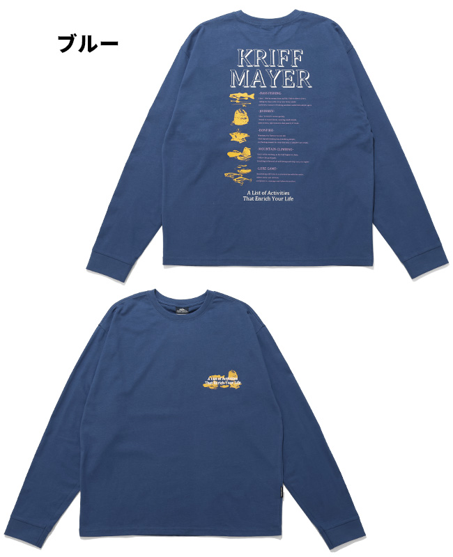 クリフメイヤー KRIFF MAYER メンズ ユニセックス 長袖 Tシャツ バックプリント クルーネック 丸首 カジュアル アメカジ 秋 春 外遊びプリントロンT 釣り | KRIFF MAYER | 05