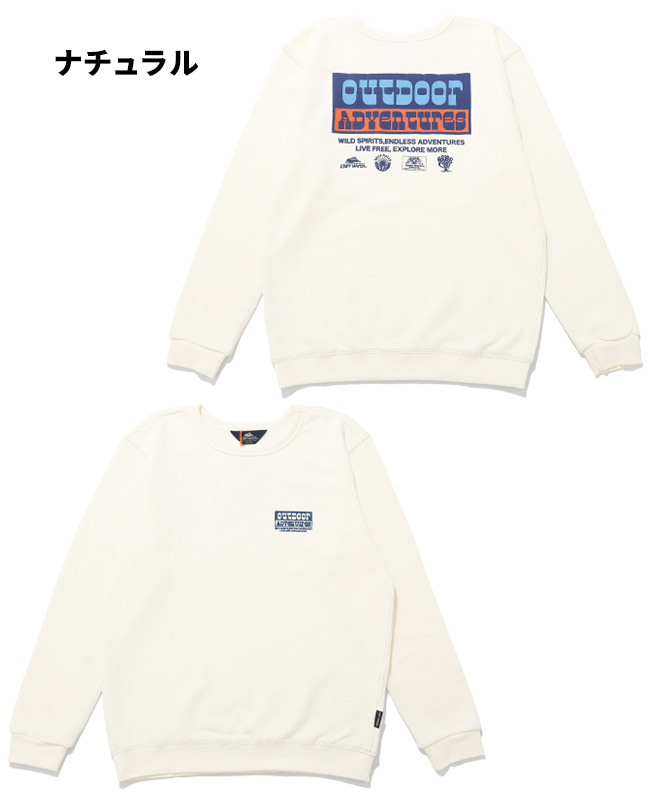 クリフメイヤー KRIFF MAYER メンズ ユニセックス スウェット 長袖 バックプリント クルーネック 刺繍 コットン アウトドア 秋 冬 春 ざっくり裏毛クルー | KRIFF MAYER | 01