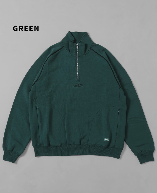 バクタ Bukta メンズ スウェット ハーフジップ ヘビーウェイト ハイネック スタンド 裏起毛 ワイド ストリート 秋 冬 ヘビーOZ裏毛ハーフZIP | Bukta | 03