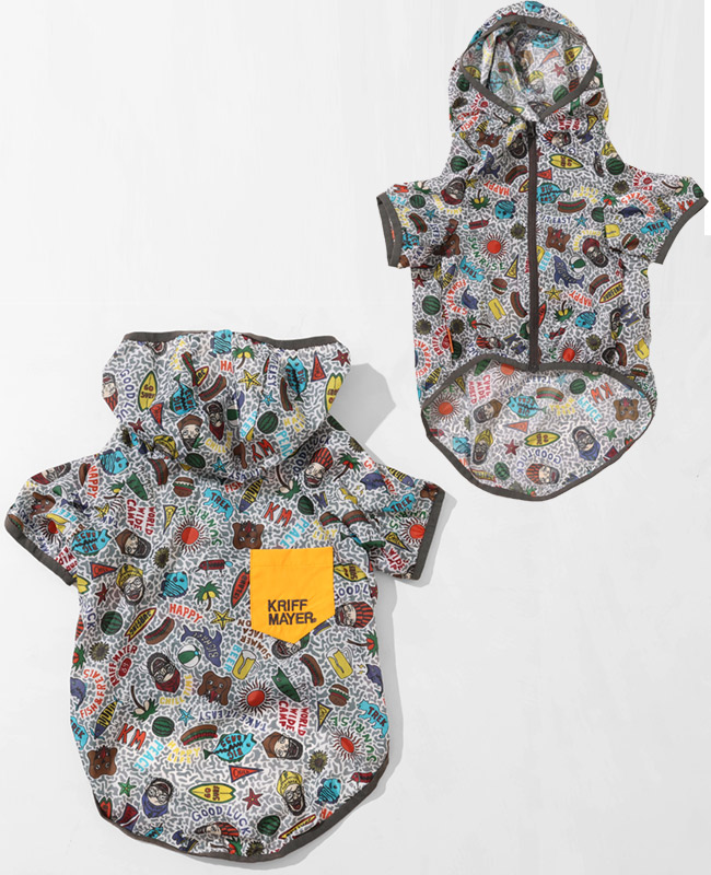 クリフメイヤードッグ KRIFF MAYER DOG ドッグ お揃い 犬服 ペアルック 軽い 前開き 防汚 抜け毛対策 着脱簡単 小型犬 中型犬 撥水 総柄 フード ジャケット | KRIFF MAYER | 01