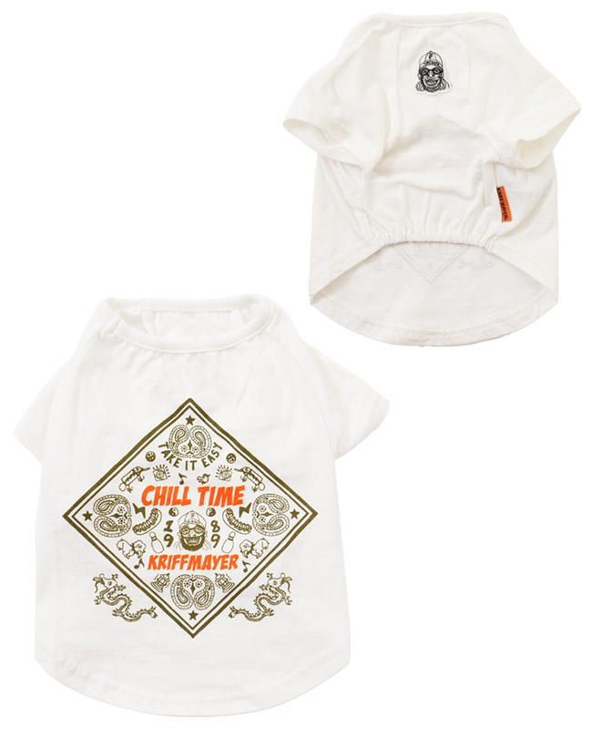 クリフメイヤードッグ KRIFF MAYER DOG Tシャツ ドッグ お揃い 犬服 ペアルック 綿100 カジュアル 抜け毛対策 着脱簡単 半袖 カラフル チルタイム T バンダナ | KRIFF MAYER | 01