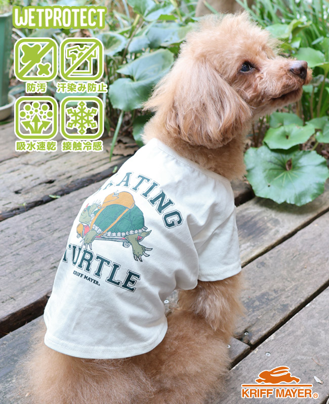 クリフメイヤードッグ KRIFF MAYER DOG Tシャツ ドッグ お揃い 犬服 ペアルック 撥水 カジュアル 抜け毛対策 着脱簡単 半袖 ウェットプロテクト T タートル | KRIFF MAYER | 01