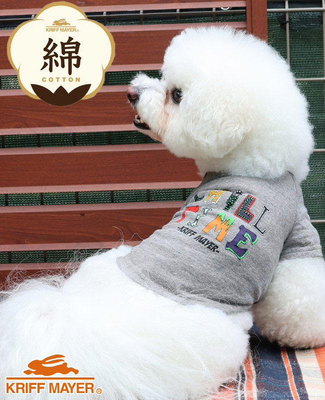 クリフメイヤードッグ KRIFF MAYER DOG Tシャツ ドッグ お揃い 犬服 ペアルック 綿100 カジュアル 抜け毛対策 着脱簡単 半袖 カラフル チルタイム T 絵文字 | KRIFF MAYER | 02