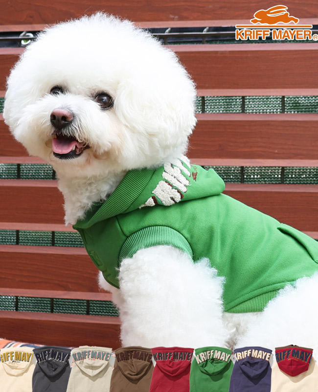 クリフメイヤードッグ KRIFF MAYER DOG スウェット ドッグ お揃い 犬服 防寒 カジュアル 抜け毛対策 カラフル 裏起毛 サガラ刺繍 パーカー フード ロゴ | KRIFF MAYER | 06