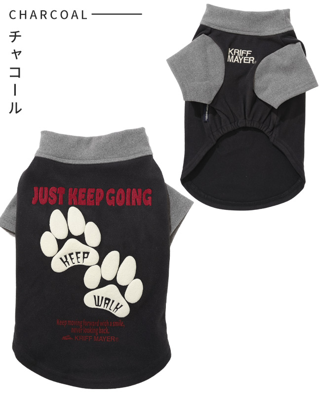 クリフメイヤー ドッグ KRIFF MAYER DOG Tシャツ お揃い 犬服 防寒 伸縮性 可愛い カジュアル 抜け毛対策 肉球 もちのび 刺繍 T 足跡 | KRIFF MAYER | 03