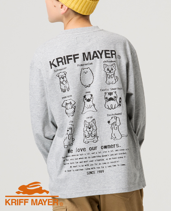 クリフメイヤー キッズ KRIFF MAYER KIDS 子供服 ジュニア 長袖 Tシャツ かわいい かっこいい お洒落 春 秋 冬 温調 プリント ロンT ほぼ犬 WEB限定 | KRIFF MAYER Kid's Collection | 01