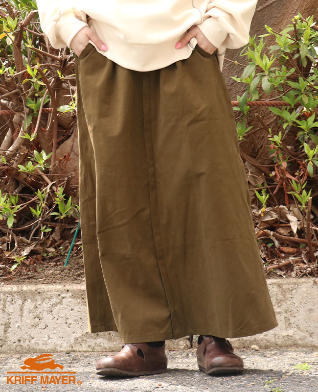 クリフメイヤー レディース KRIFF MAYER LADYS ボトムス ズボン フレア 微起毛 綿100 コットン シンプル 無地 春 秋 冬 2025FW 2WAY 変形 パンツ スカート | KRIFF MAYER Lady's Collection | 03