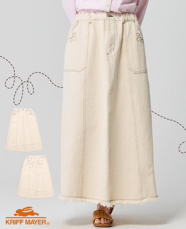 クリフメイヤー レディース KRIFF MAYER LADYS ボトムス ロングスカート 綿100 コットン シンプル ヴィンテージライク 無地 春 秋 デニム ウエスタン スカート | KRIFF MAYER Lady's Collection | 01