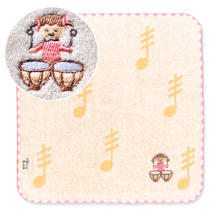 タオルハンカチ 刺繍 音楽 楽器 吹奏楽 発表会 音楽会 プレゼント お礼