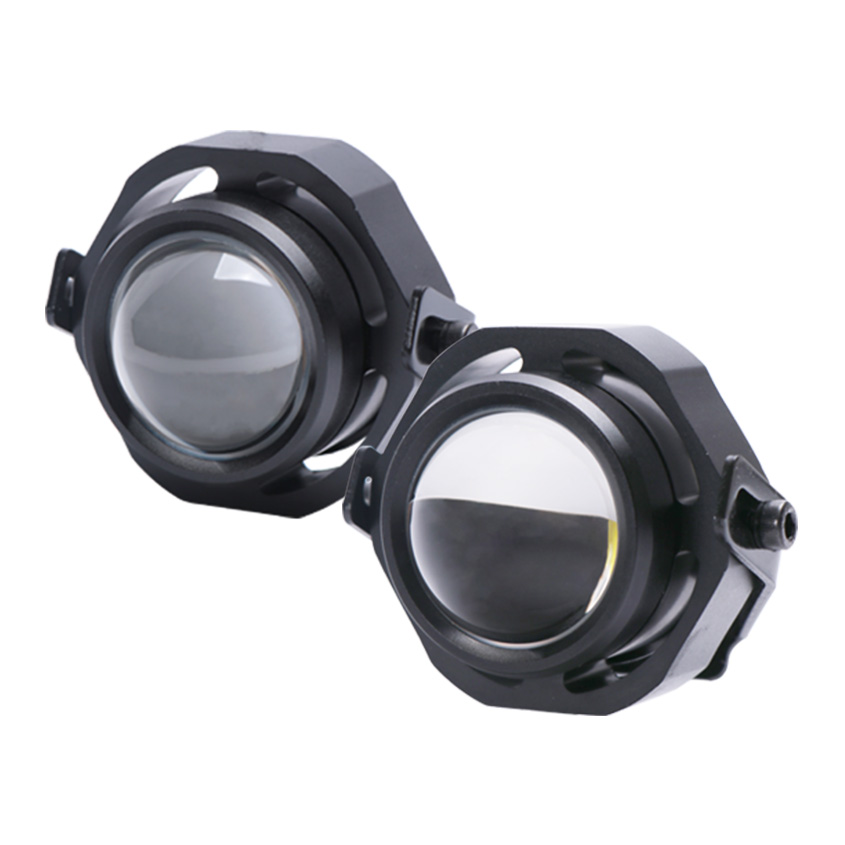 、LEDフォグライト 2個セット シルバーと黒 取り付け金具付き K'sガレージ 2個セット フォグランプ 後付け アイスブルー LED バイク