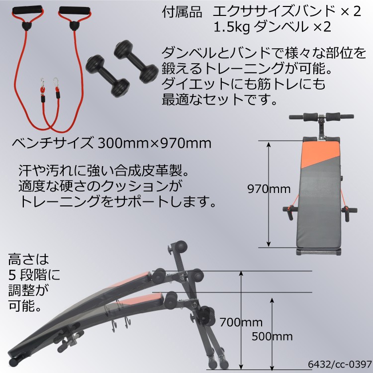 ダンベル.ベンチ.腹筋ローラーバンド シットアップベンチ 腹筋 マシーン アーチ型 ダンベル ラバー
