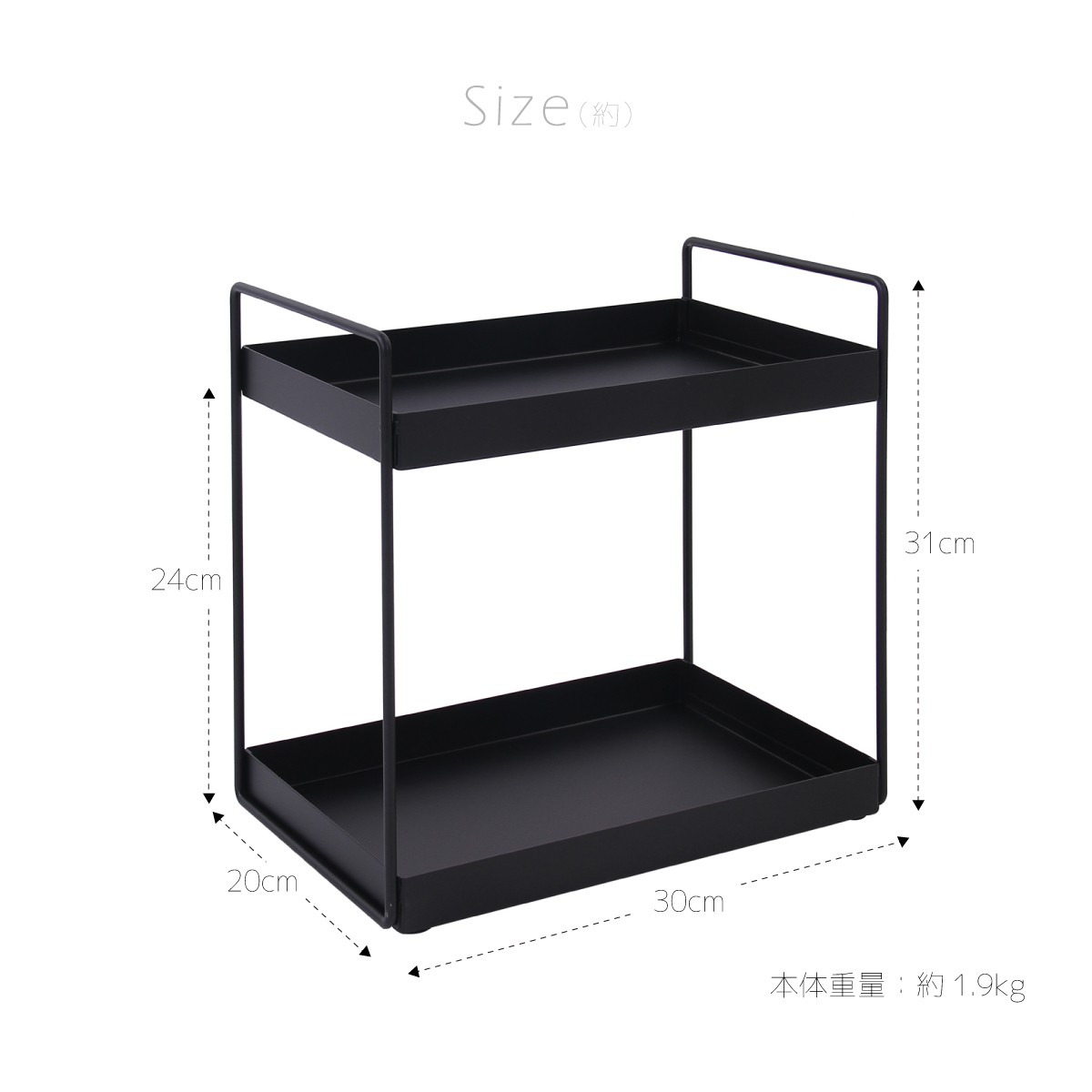 アイアン ディスプレイ 2段 ラック 収納 オブジェ 北欧 小物置き 黒 白