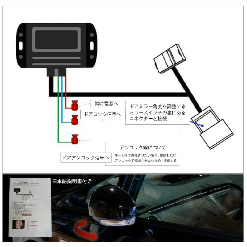 プリウス 30系 後期 ZVW30 ドアミラー 自動格納キット ドア