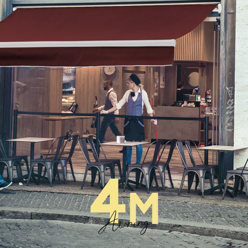 オーニングテント　新品 オーニングテント 4M 張出 2.5m 巻き取り式 防水 格納式 手動 白