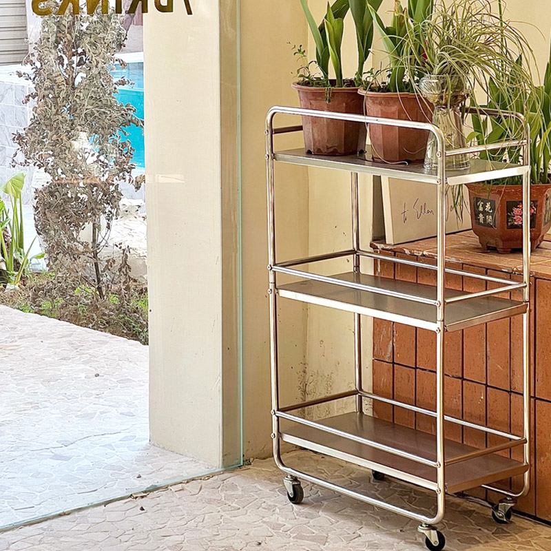 ステンレスワゴン 3段 キャスター付き スリム キッチンワゴン マルチ
