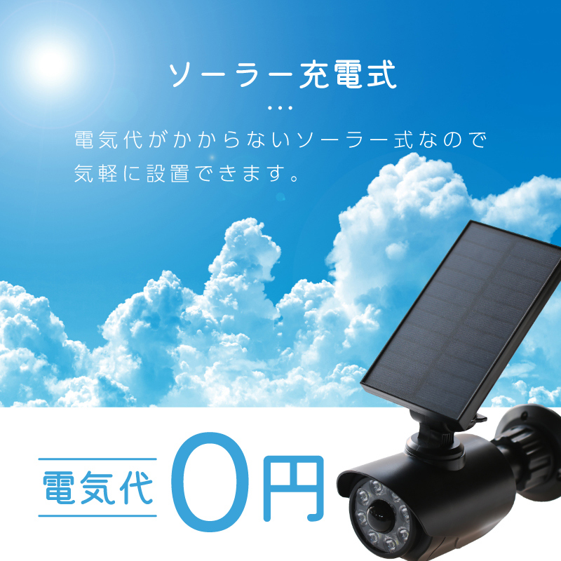 ダミーカメラ ソーラー 屋外 センサーライト 人感センサー 防犯