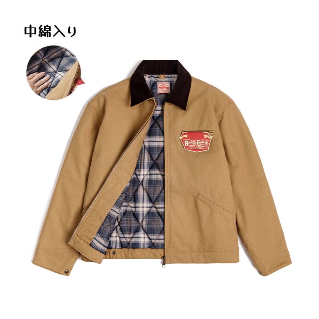 デトロイトジャケット メンズ 冬用 中綿入り J001 厚手 コットン100