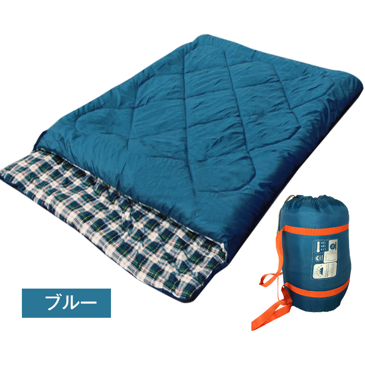 寝袋 シュラフ 2人用 封筒型 冬用 3kg キャンプ 車中泊 防寒 