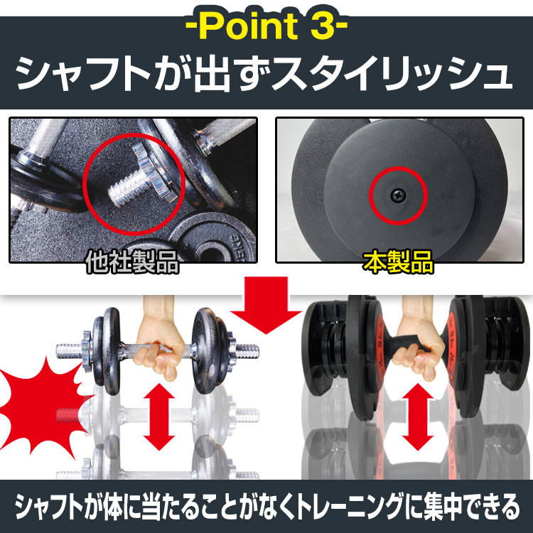 ダンベル 可変式 25kg x 2個セット アジャスタブル 5段階調整可能 de055-2.jpg