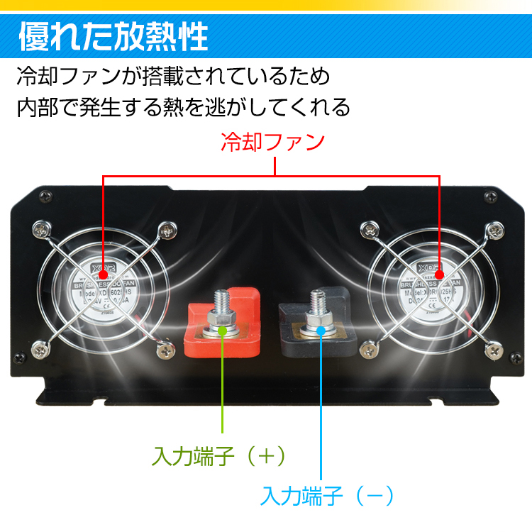 インバーター 発電機 カーインバーター 2000W 高出力 正弦波 12V