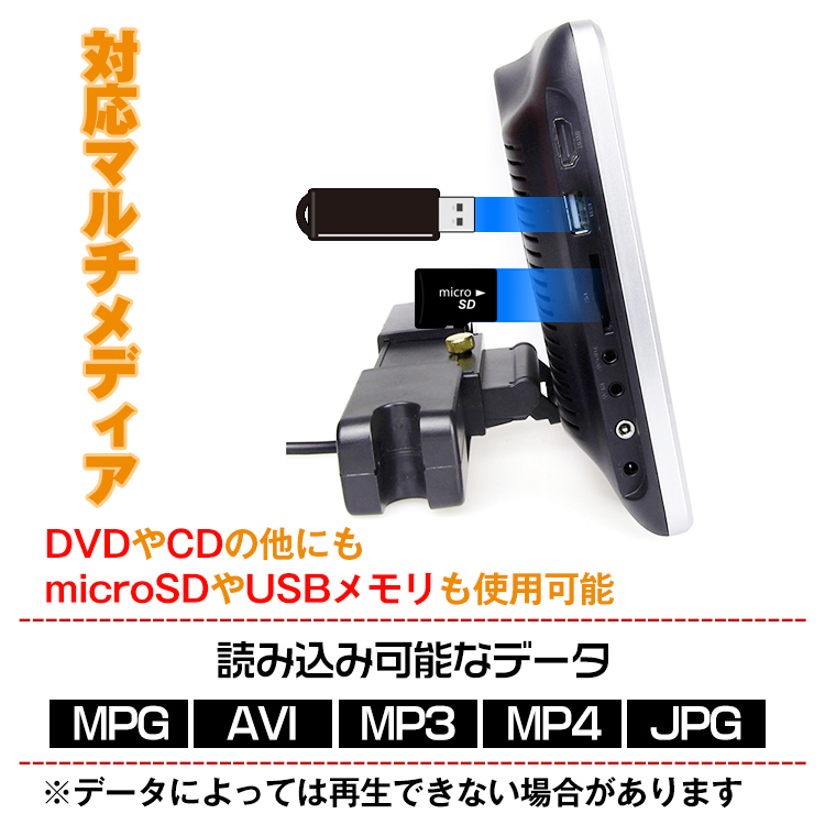 DVDプレーヤー 車載 ヘッドレスト モニター 後部座席 ポータブルDVDプレーヤー 高画質 10.1インチ HDMI レジューム ポータブル 車  ee318