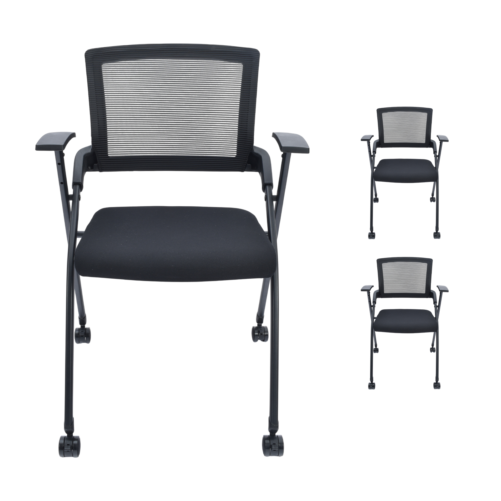 折りたたみ椅子 キャスター付き キャスター付け外し 同色2個セット