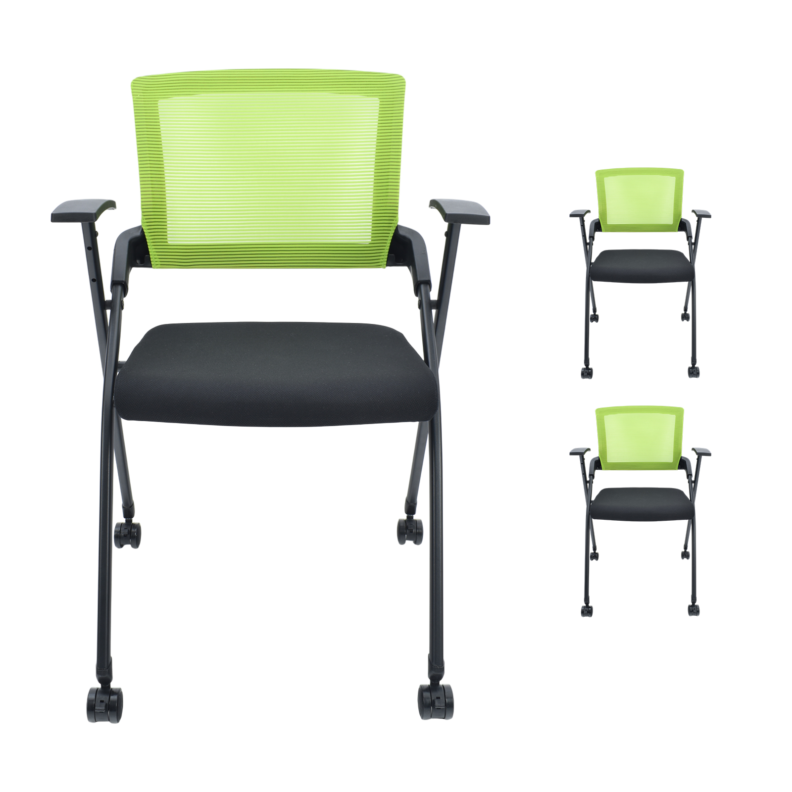 折りたたみ椅子 キャスター付き キャスター付け外し 同色2個セット