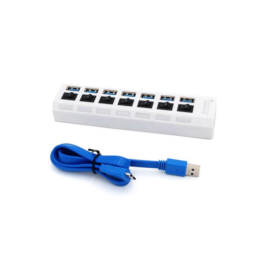 急速できるユウエスビーハブ USBハブ 7ポート USB3.0 ハブ スイッチ付 高速 USBコンセント