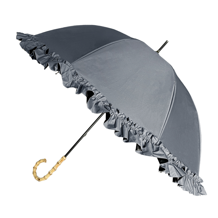 (先着30名1480円)日傘 完全遮光 フリル傘 ライン傘 軽量 晴雨兼用 長傘 ショート傘 レディ...