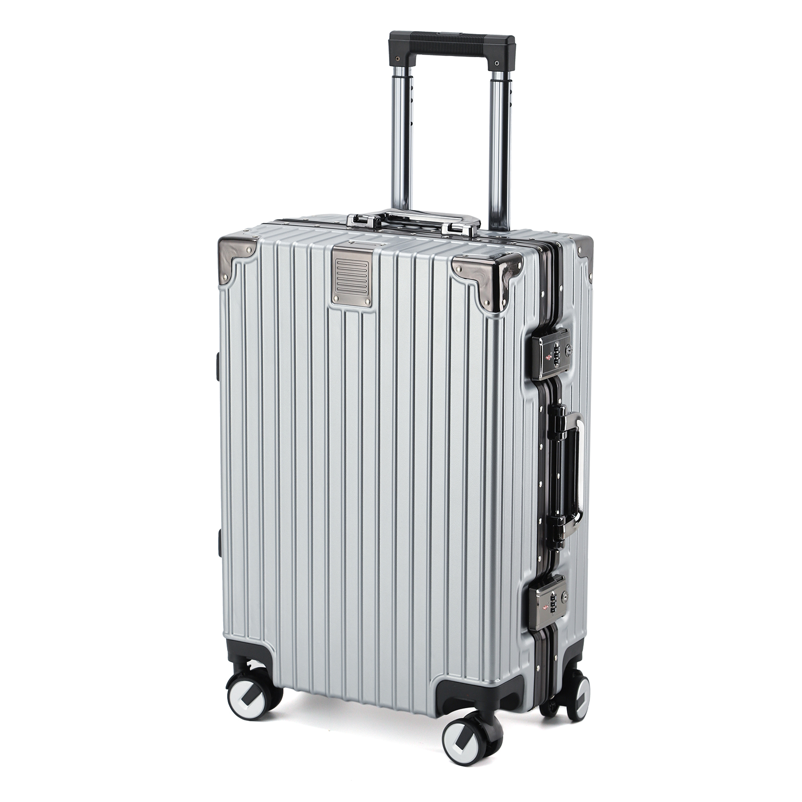 キャリーケース シルバー Mサイズ スーツケース TSAロック 大容量 