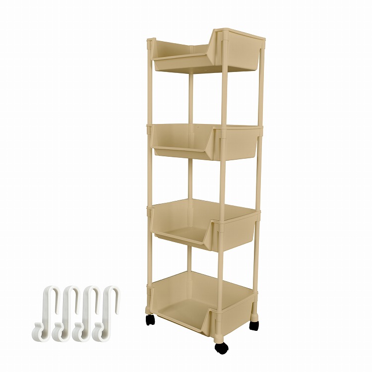 キッチンワゴン キャスター付き スリム 4段 3段 頑丈 隙間 収納 ラック