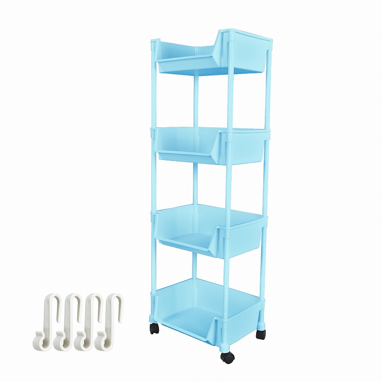 キッチンワゴン キャスター付き スリム 4段 3段 頑丈 隙間 収納 ラック