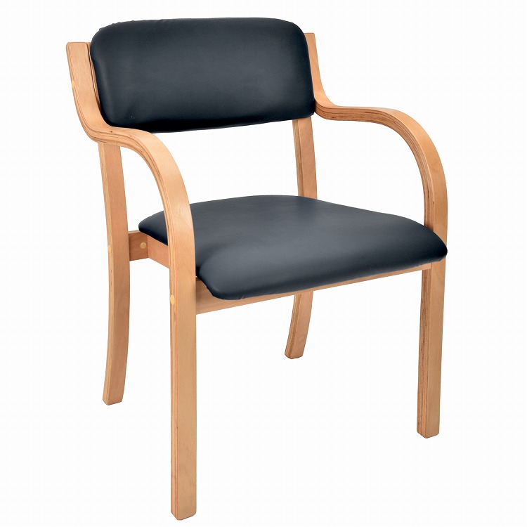 ダイニングチェア 1脚 介護椅子 肘付き 木製 レザー 肘掛け椅子 介護 