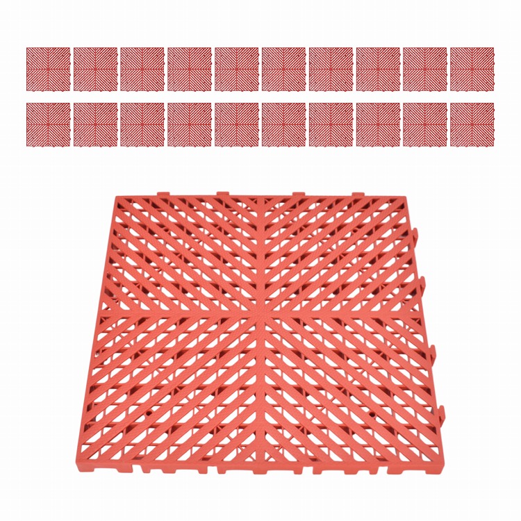 ガレージタイル 同色 20枚 セット フロアタイル 厚さ2.5cm 40cm 頑丈