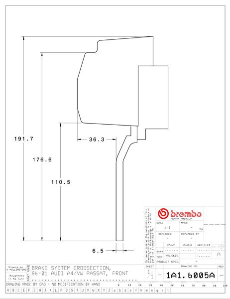 ブレンボ GTキット A6 1A1.6005A/1A2.6005A ドリルド/スリット選択可